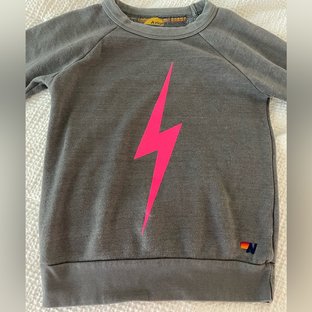 charcoal grey aviator nation sweatshirt kids size 12